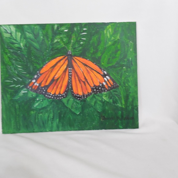 Monarch Butterfly Original Acrylic Canvas Painting - Picture 6 of 9